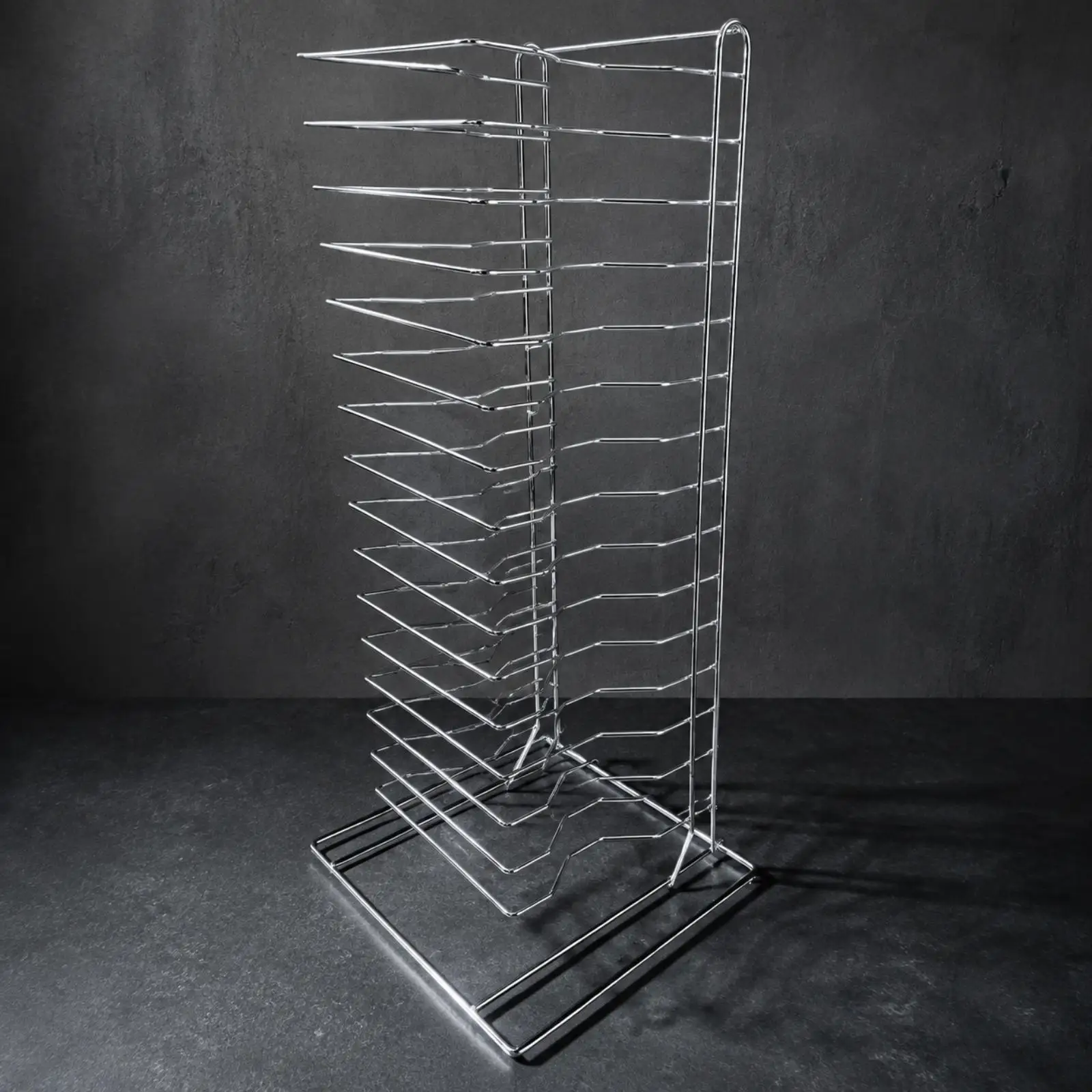 Countertop Pizza Pan Rack No Installation Required Pizza Pan Rack Shiny Finish for Pizzeria Owners, Bakery, Food Cooking Area