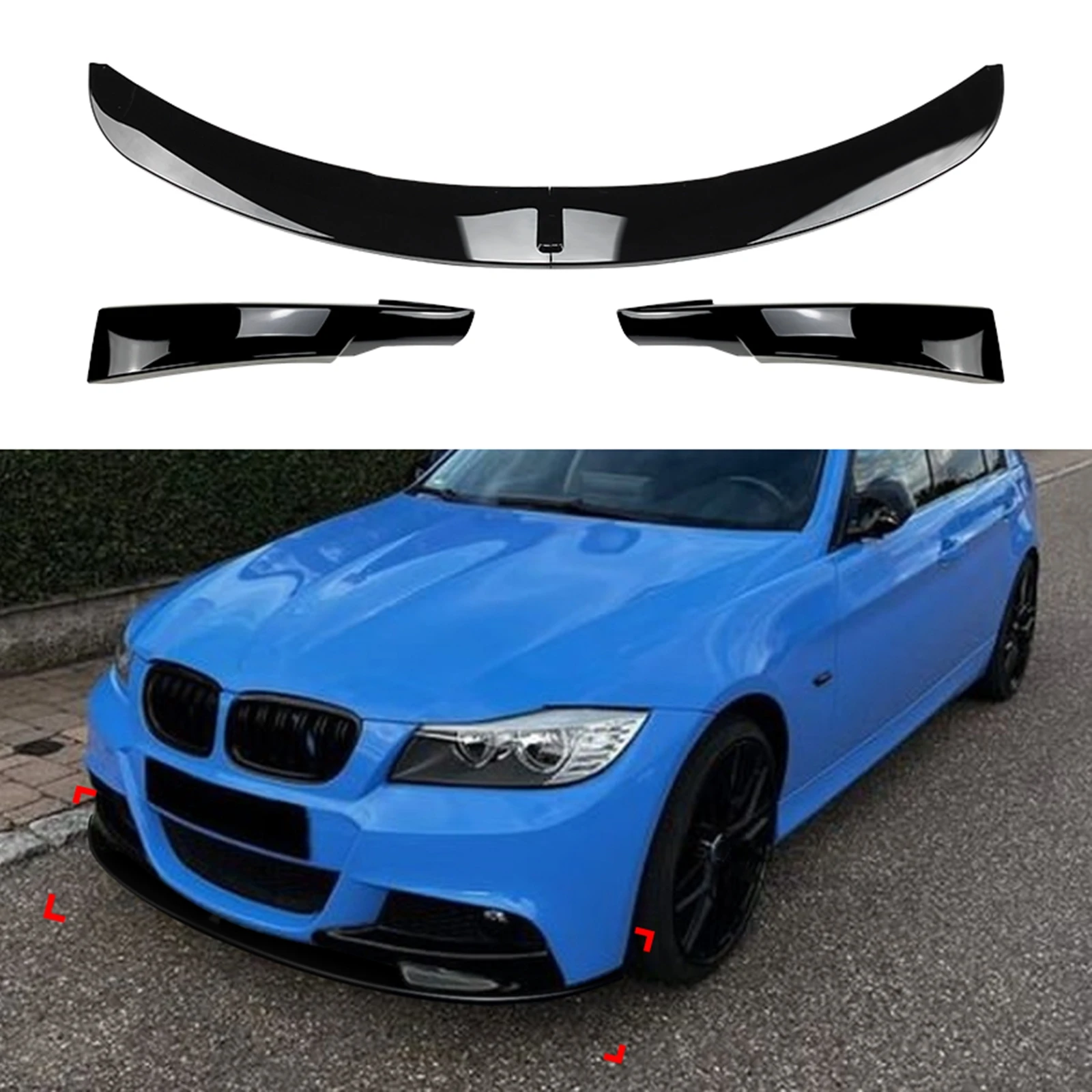 

Автомобильный спойлер для переднего бампера, нижний сплиттер для BMW 3 серии E90 E91 LCI M Sport 325i 335i 2009-2012