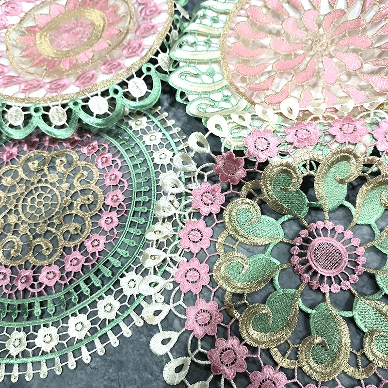 NEW lace colorful flower embroidery table place mat cloth placemat wedding Christmas kitchen Table decoration and accessories