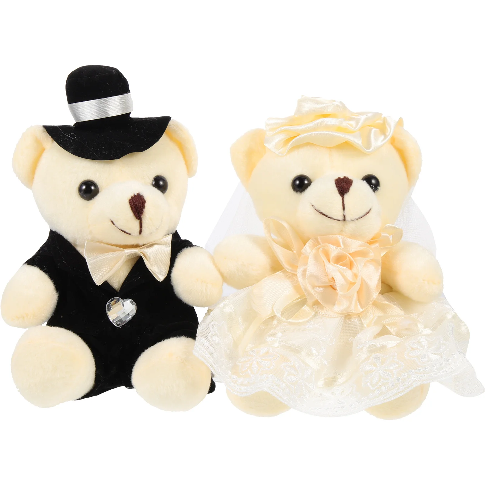 Personalised Bear Wedding Small Stuffed Animals Ornament Plush Build Clothes Pp Cotton