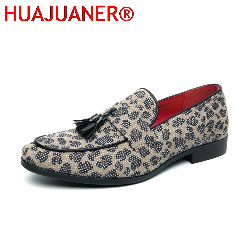 

Diamond Leopard Big Size Loafers Fashion Party Men's Casual Shoes Comfortable Driving Flats Leisure Men Loafer Slip on Moccasins