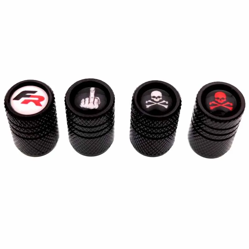 4pcs Universal Personalized Airdust Waterproof Decorative Car Tire Valve Cover Aluminum Alloy Durable Nipple Caps Rim Stem Caps