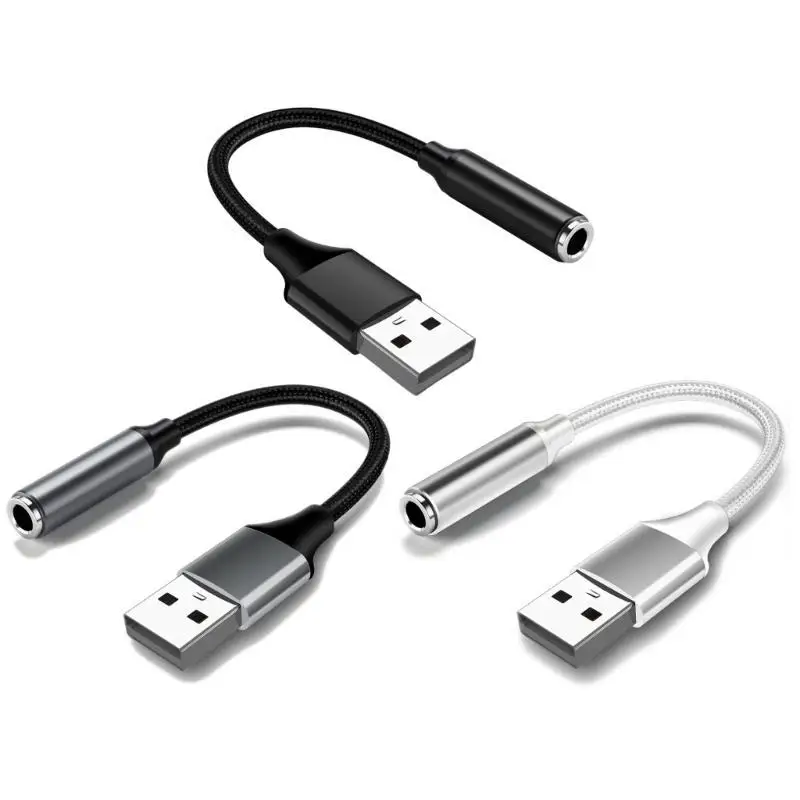

96GE USB To 3.5mm Headsets Cable Travel Friendly Design Wide Compatibility 5.0cm