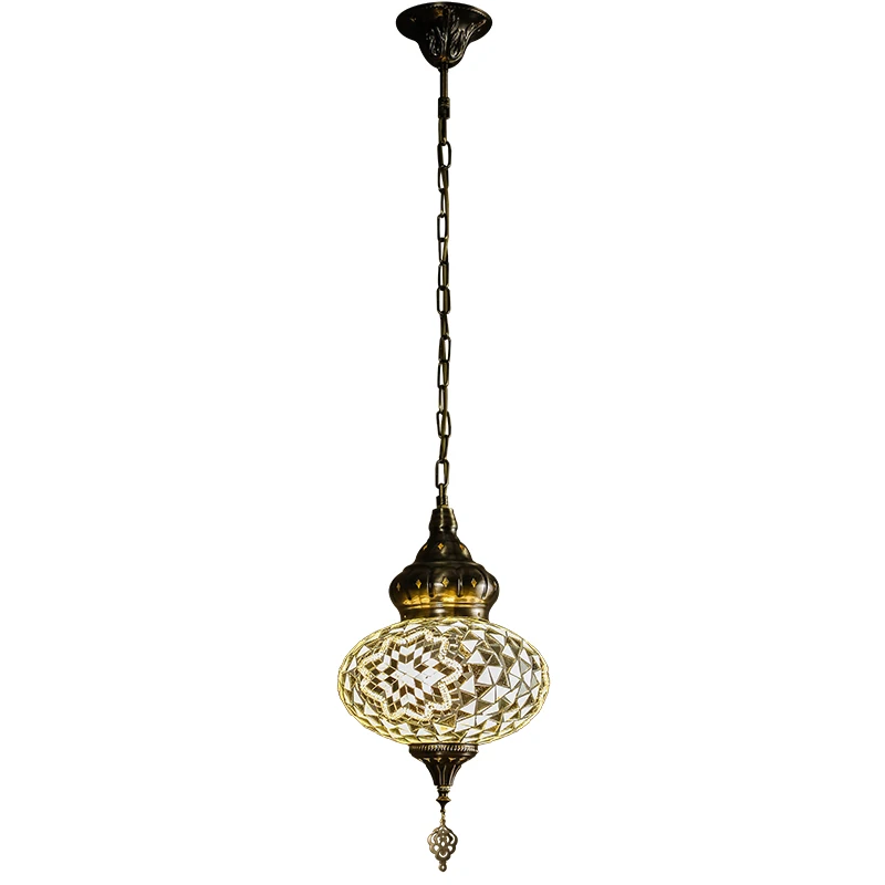 Lampade a sospensione in ferro retrò tailandese LED E27 Lustro dorato Lampade a sospensione del sud-est asiatico Soggiorno Camera da letto Ristorante Cucina Cafe