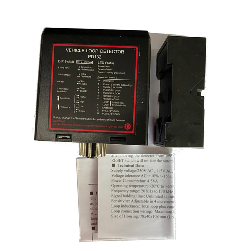 Detectores de bucle de barrera de aparcamiento PD132 Detector de bucle de vehículo inductivo/Sensor de bucle para acceso a vehículos
