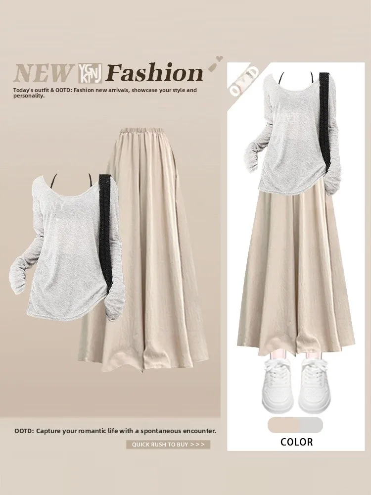 Summer Faion Set Thin Long Sve Sun Protection Cover up ter Top High Waist Slimming Skirt Pants Tee Piece Set