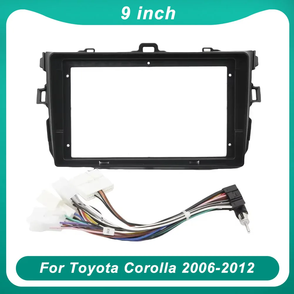 9 Inch Car Fascia For Toyota Corolla 2006-2012 Radio Android MP5 Player Casing Frame 2 Din Head Unit Stereo Dashboard Cover Trim