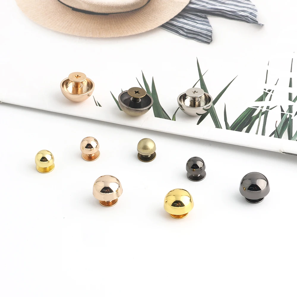 30/100/200PCS 8-20mm Mushroom Dome Bolt Metal Round Button Rivets For Handbag Clothing Decoration Screw Back Studs Accessories