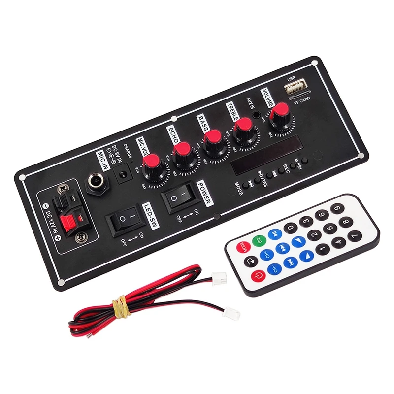 7.4V Amplifier Board Square Dance Bluetooth Amplifier Board Support Bluetooth AUX U-Disk 5-8Inch Speaker DIY Home Theater