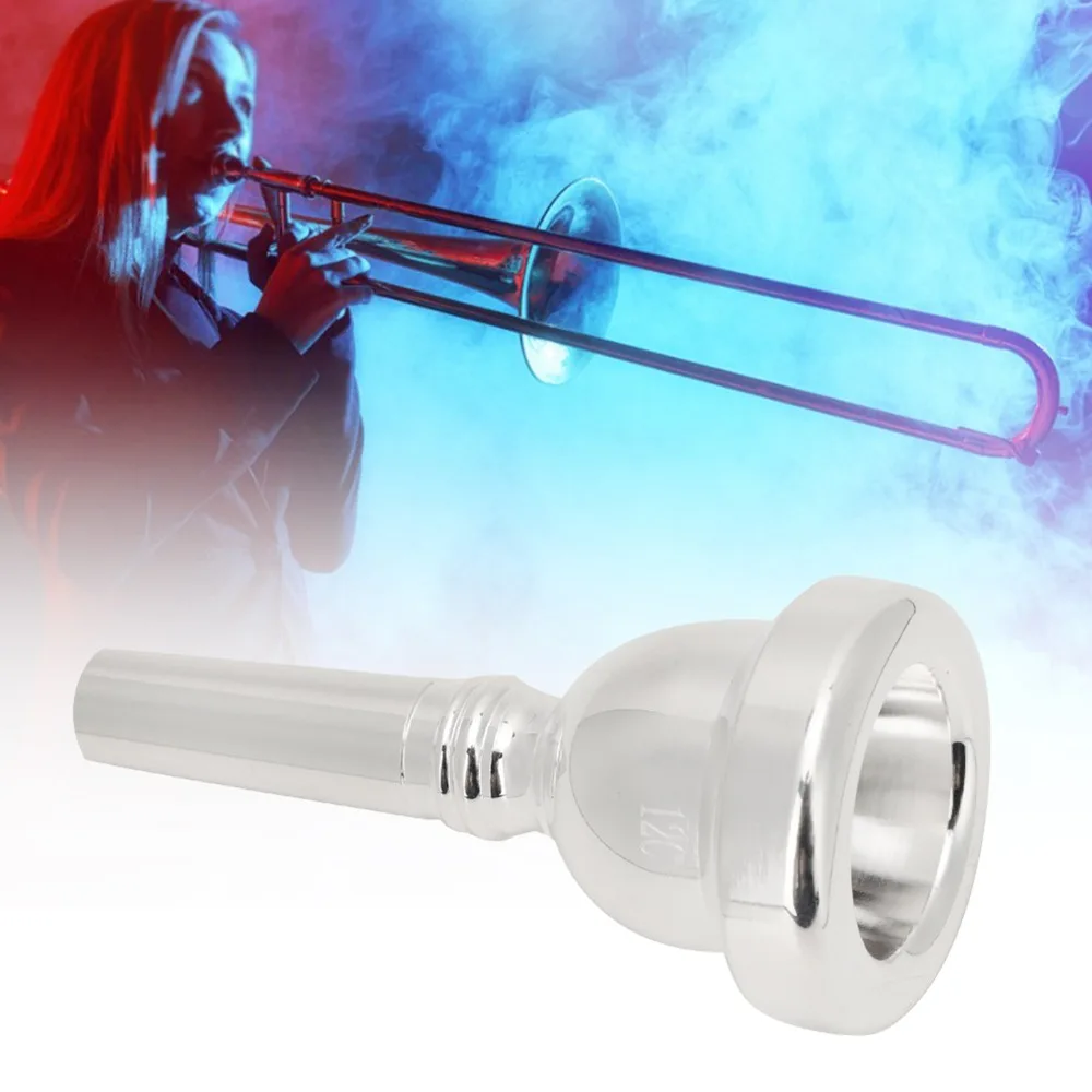 Picture 6: Silver Trombone Mouthpiece​ ​12C Model​ ​Brass ​Brass Mouthpiece​ Jazz Player Accessory​ ​Beginner Friendly​