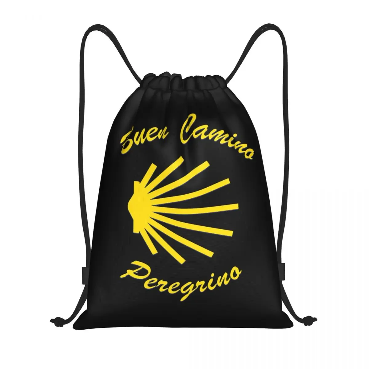 Custom Camino De Santiago Scallop Shell Drawstring Backpack Bags  Lightweight Peregrino Gym Sports Sackpack Sacks for Shopping