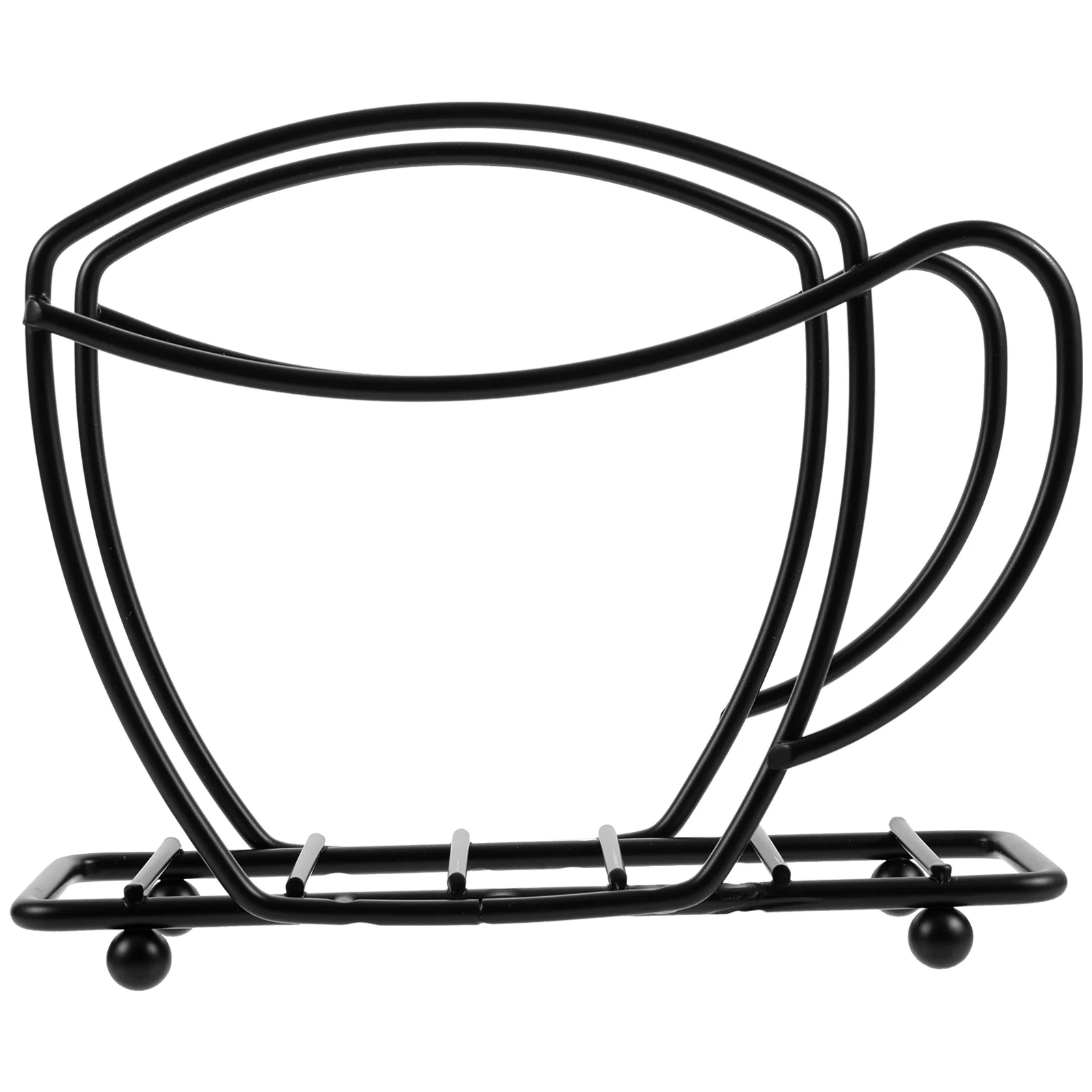 

1pc Creative Coffee Cup Shaped Napkin Holder Freestanding Metal Table Napkins Practical Tissue Rack for Home Hotel Restaurant