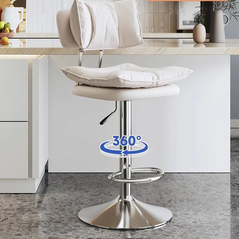 High Adjustable Modern Bar Stools White Blue Soft Silver Living Room Bar Stools American Relaxing Tabourets De Bar Furniture