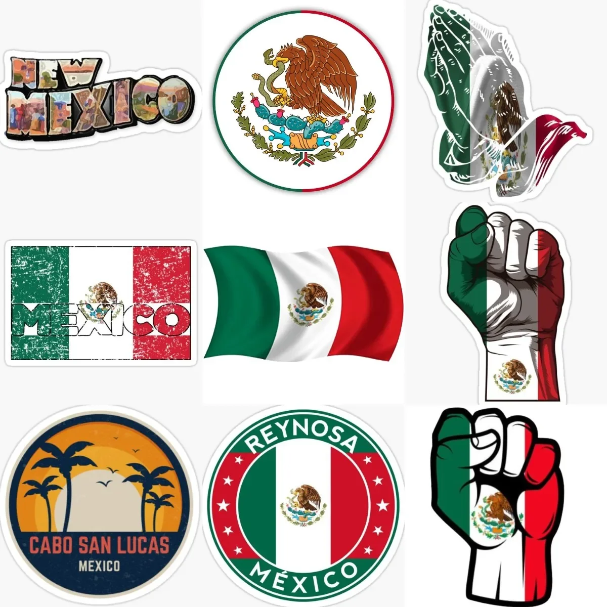 

Mexico Flag Map National Emblem Creative PVC Sticker for Decorate Car Van Room Motorcycle Window Truck Bicycle Decal Accessories