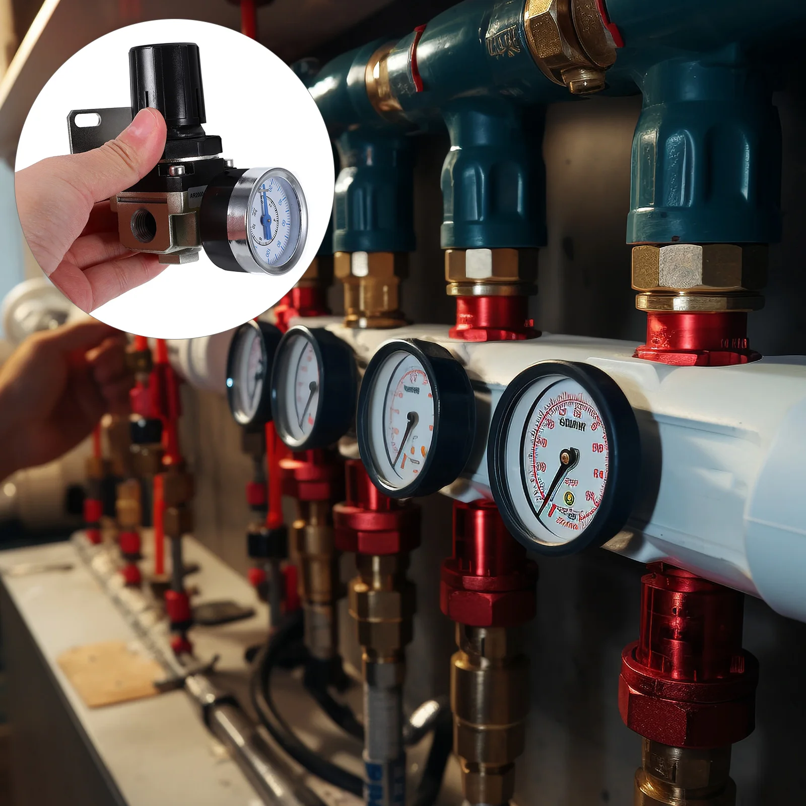 

Pressure Reducing Valve Regulator Gauge Air Compressor Aluminum Alloy Easy Install Control Systems Pneumatic Accessories