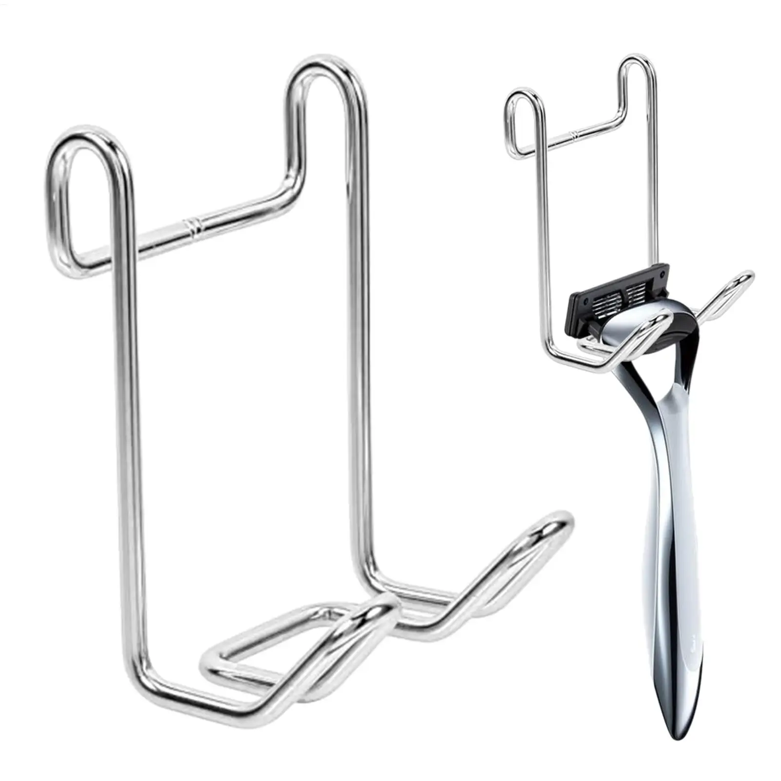 No Drilling Razor Shower Holder Punch Free Shaver Wall Storage Hook Durable Razor Holder for Bathroom Shower Dorm