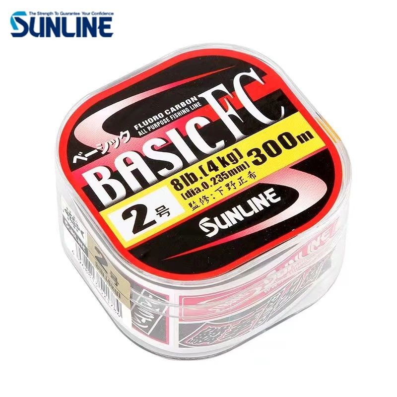 SUNLINE-BasIC FC Carbon Fiber Fishing Line, Transparent Color, 100% Original, 225m, 300m