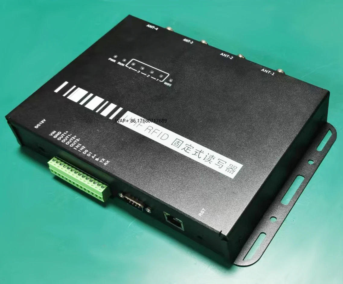

Сверхвысокочастотный 4-портовый фиксированный считыватель/записатель RFID, работающий 860-960 МГц