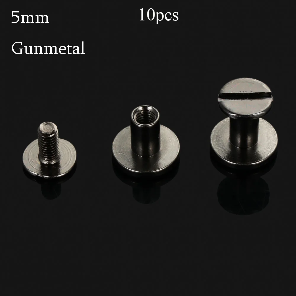 10 pcs 5/6.5/8mm Luggage Craft Cloth Button Brass Nail Round Head Screws Solid Nail Bolt Strap Rivets Screw Leather Craft