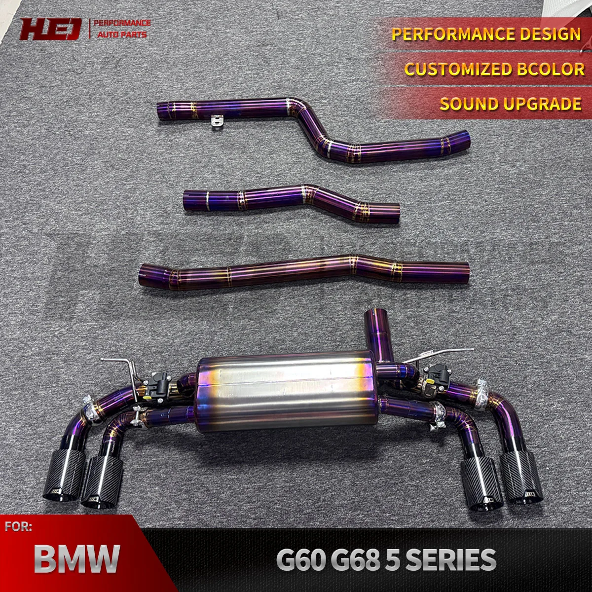 

For BMW 2024 525/530 G60/G68 2.0T Titanium/Stainless Steel Racing Exhaust Downpipe and Muffler Catback System for Car Model