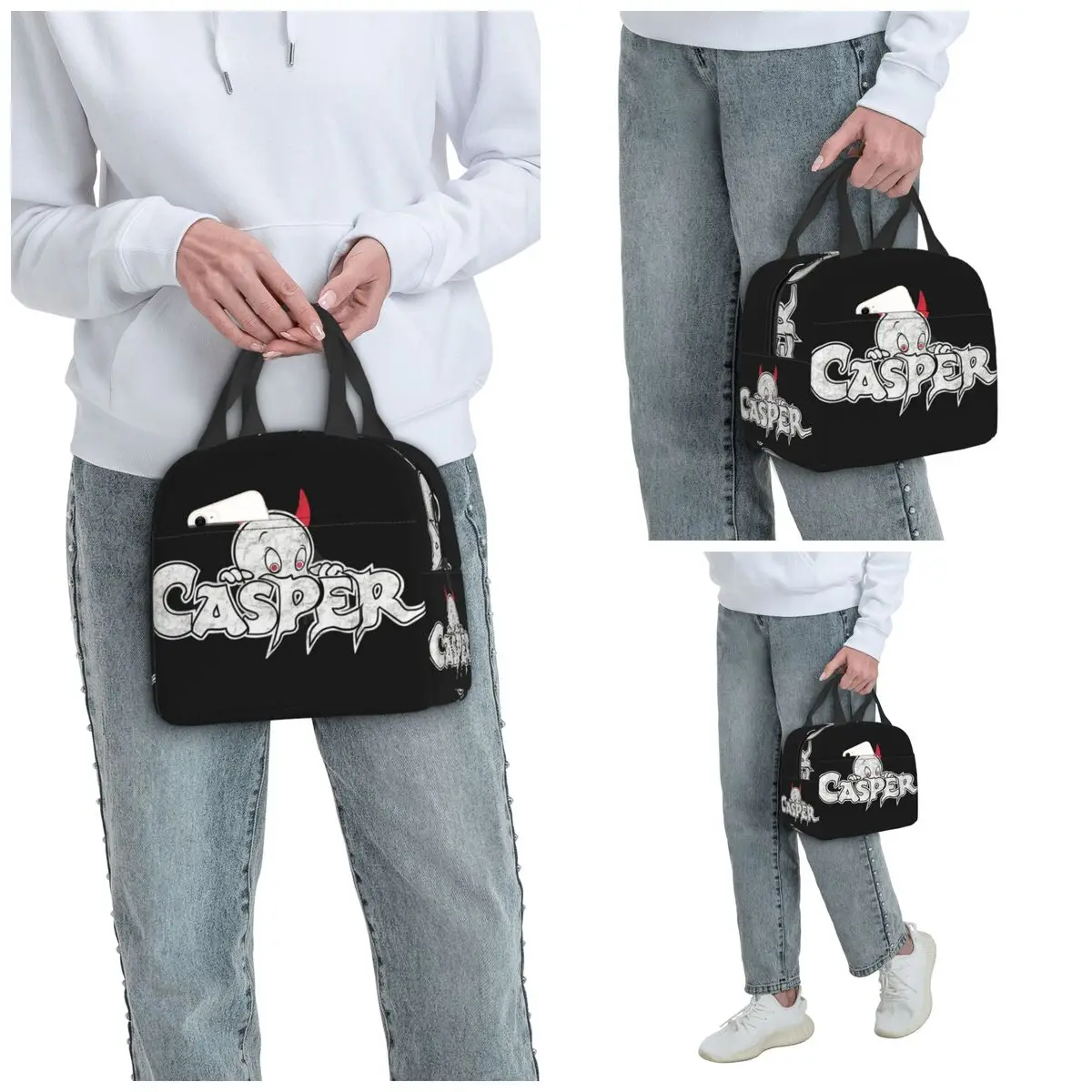 The Friendly Ghost Casper Insulated Lunch Bag for Kids School Cooler Thermal Food Box Tote Leakproof Lunch Boxes Container