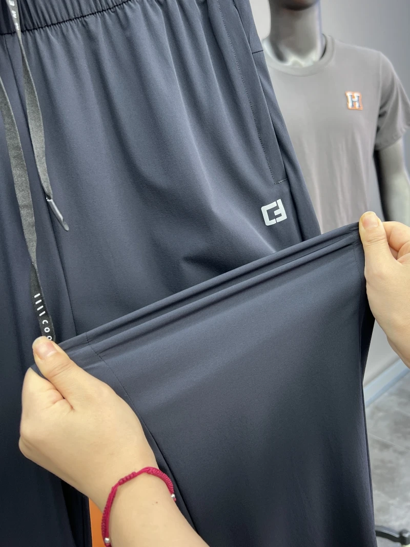 

Svip мужские удобные повседневные брюки из ледяного шелка с девятью точками летние крутые светоотражающие эластичные брюки с воздушным конусом для отдыха с манжетами