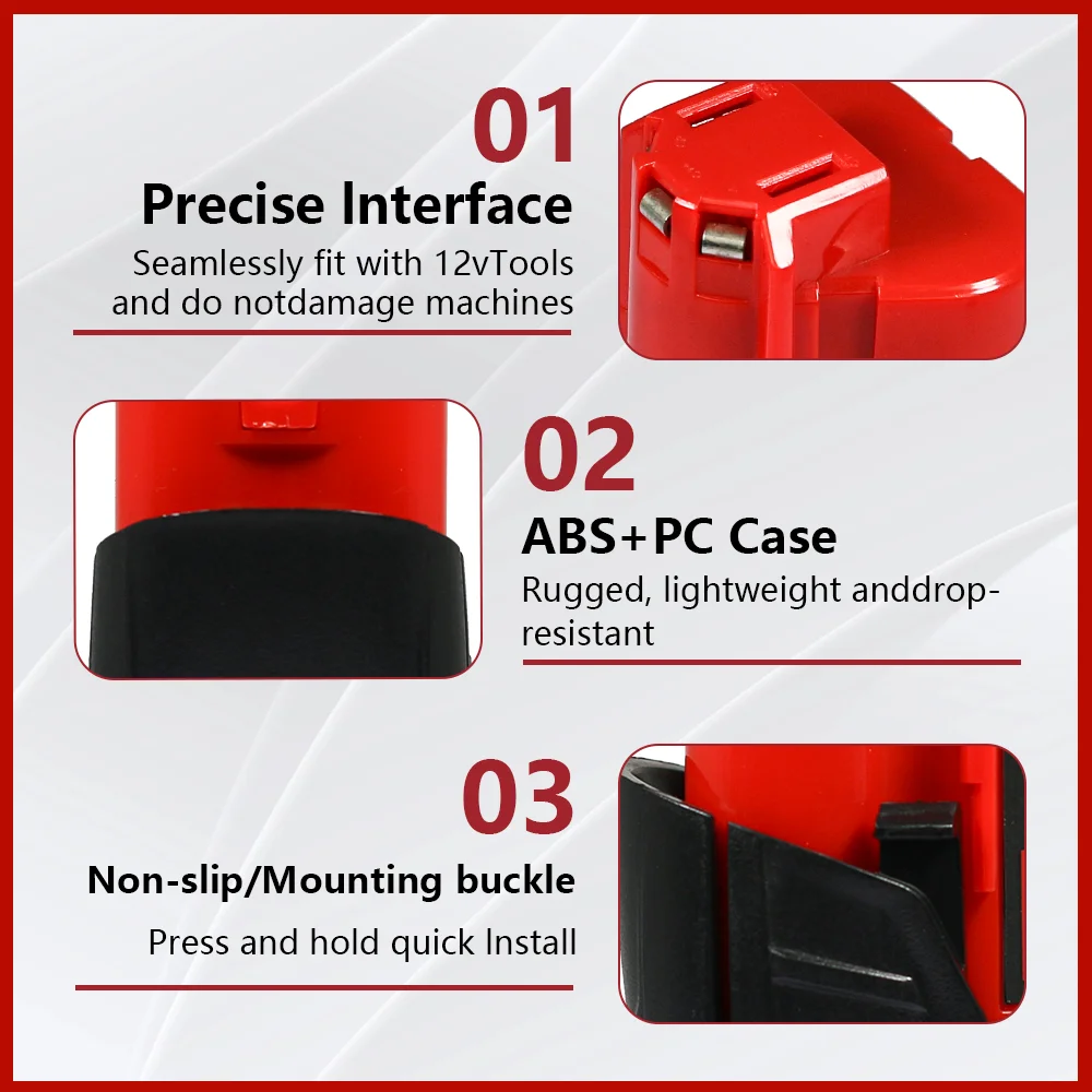 For Milwaukee Battery 3Ah Compatible with Milwaukee 12V M12 XC 48-11-2410 48-11-2420 48-11-2411 12-V