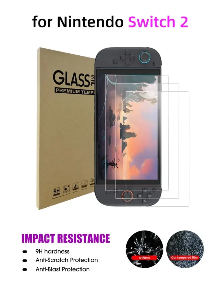 1/2/3PCS Gehard Glas voor Schakelaar Nintendo 2 Screen Protector Transparant HD Helder Anti-kras Screen Protector Accessoires - afbeelding 2