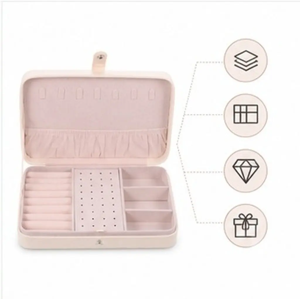 Double-Layer Jewelry Storage Box for Watch Necklace Earrings Organized Desktop Bedroom Bathroom Dressing Room Makeup Sundry