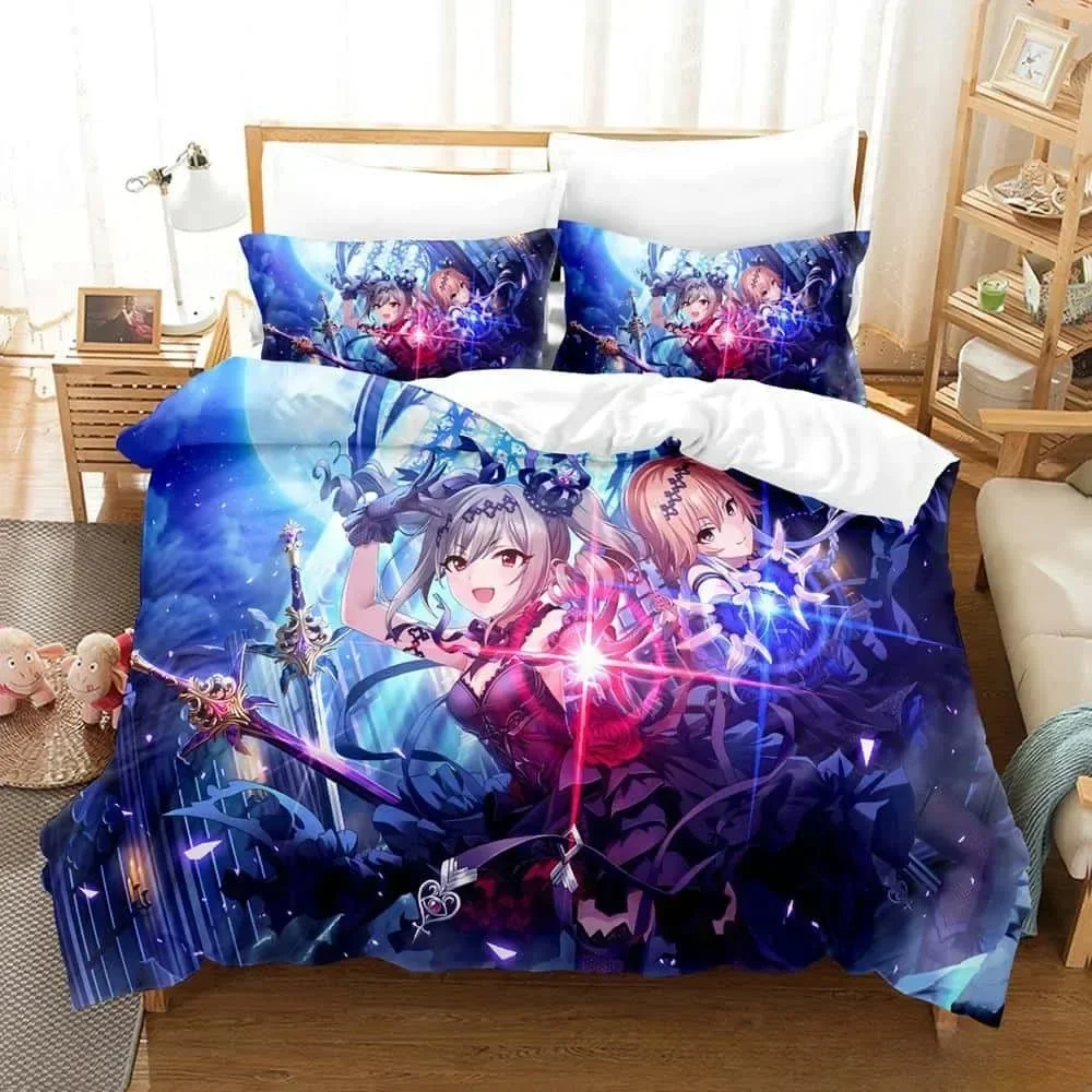 

THE iDOLM@STER Cinderella Girls Starlight Stage Printed Bed Set Duvet Cover Pillowcase Bedding Set Linen Sheet Quilt Cover Size