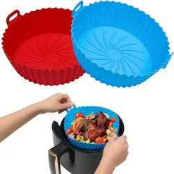 Air Fryer Silicone Basket 17.5/20CM Nonstick Tray Reusable Airfryer Liners Oven Microwave Cake Pan Pie Mold Kitchen Accessories
