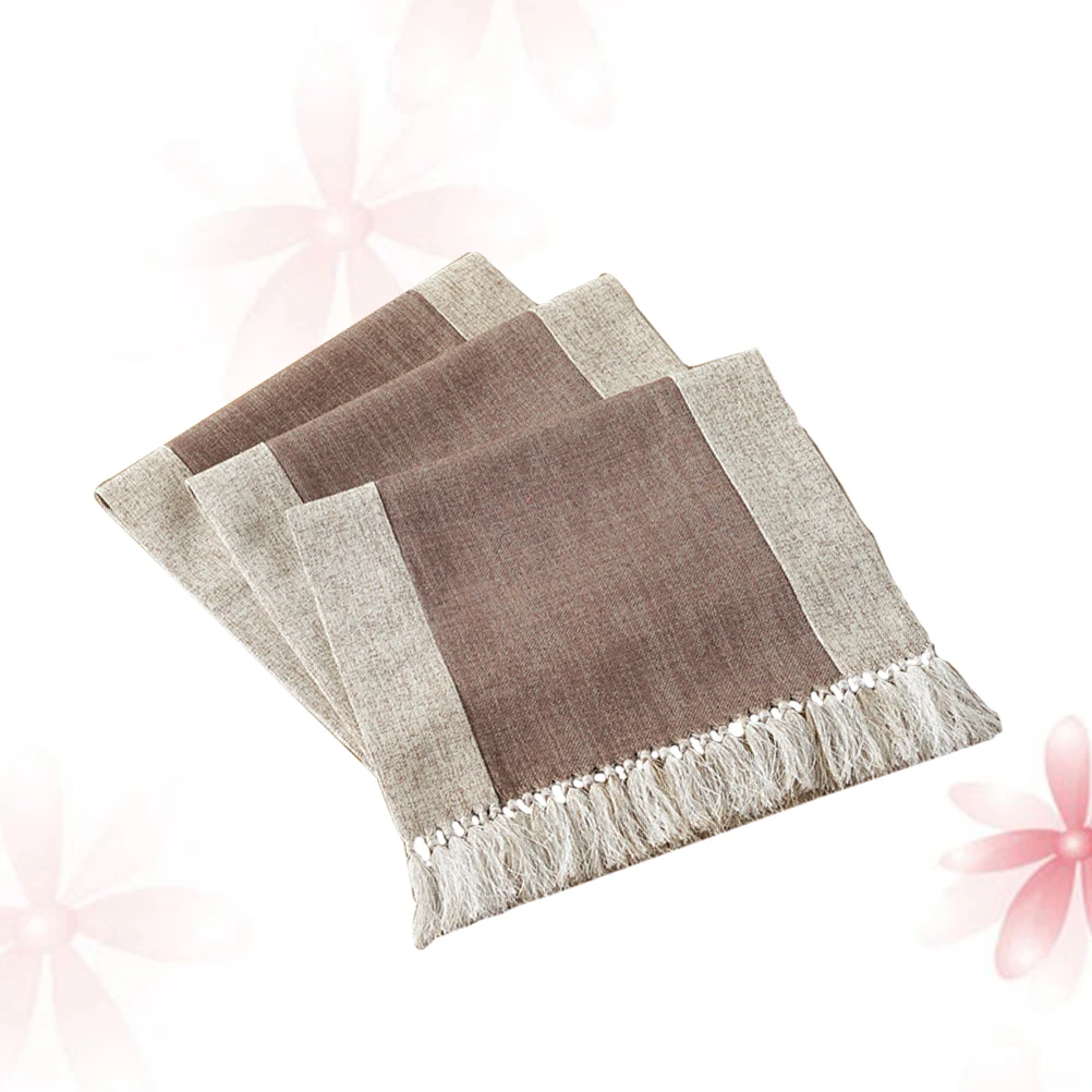 

Cotton Table Runner Tassel Design Party Cloth Decorative Pretty Tablecloth Reusable Washable Wedding Home Decoration