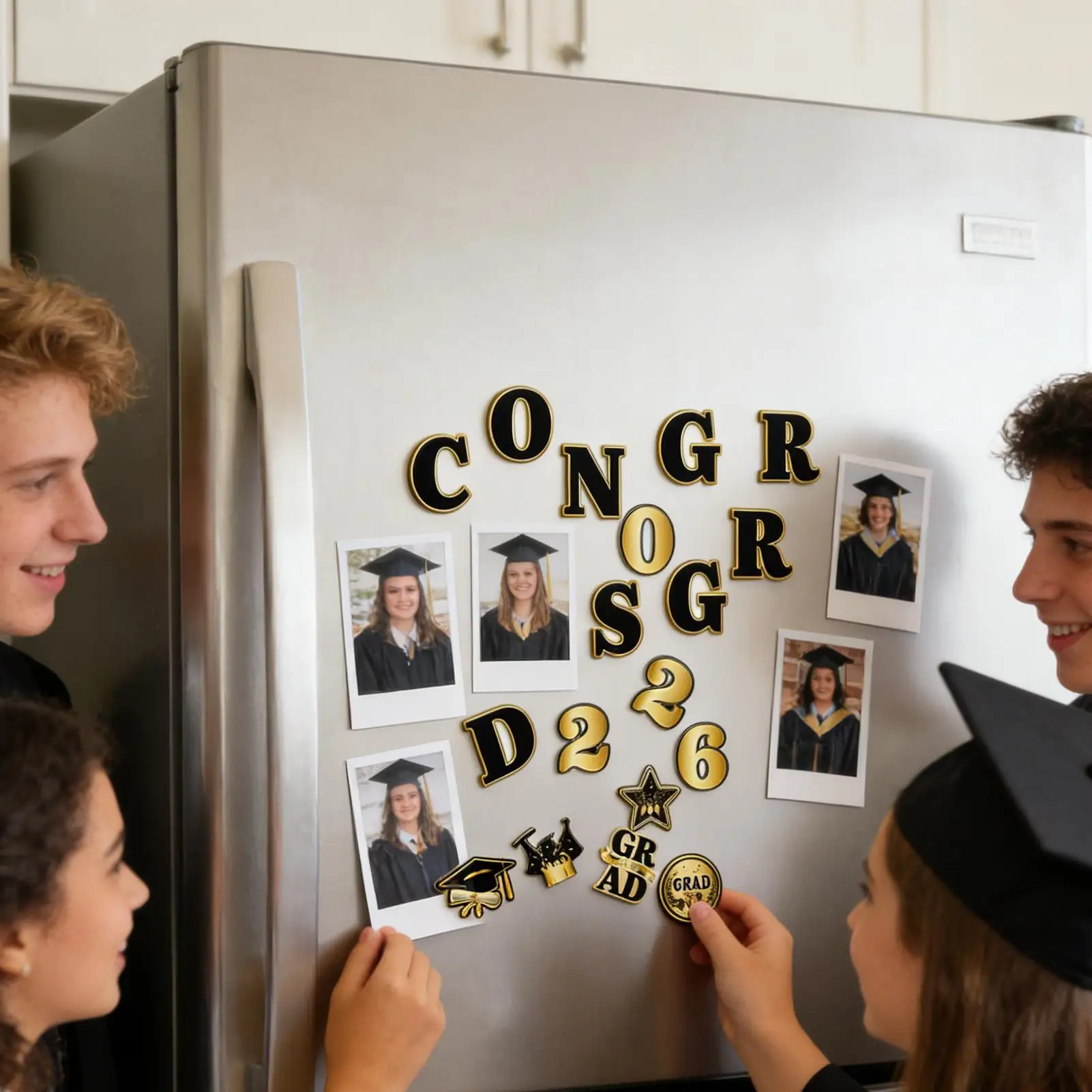 Magnetic Decorative Sticker Letter Refrige Magnets 22-Pieces Reusable Magnetic Party Grad Decals wall Ornaments For Home