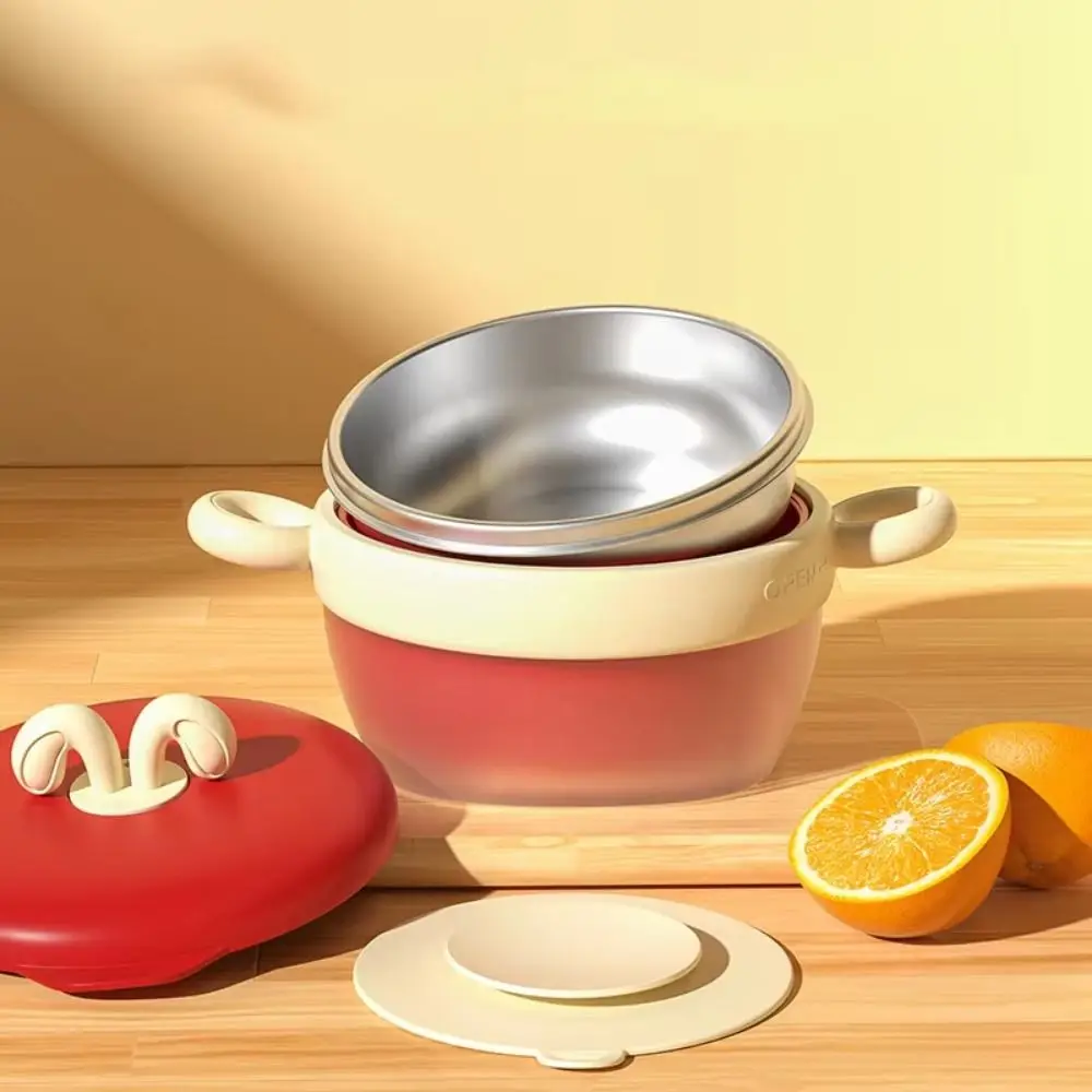 Heat Sensitive Baby Insulated Bowl Food-Grade Suction Base Infant Feeding Bowl 316 Stainless Steel Liner Non-Slip Kids Tableware