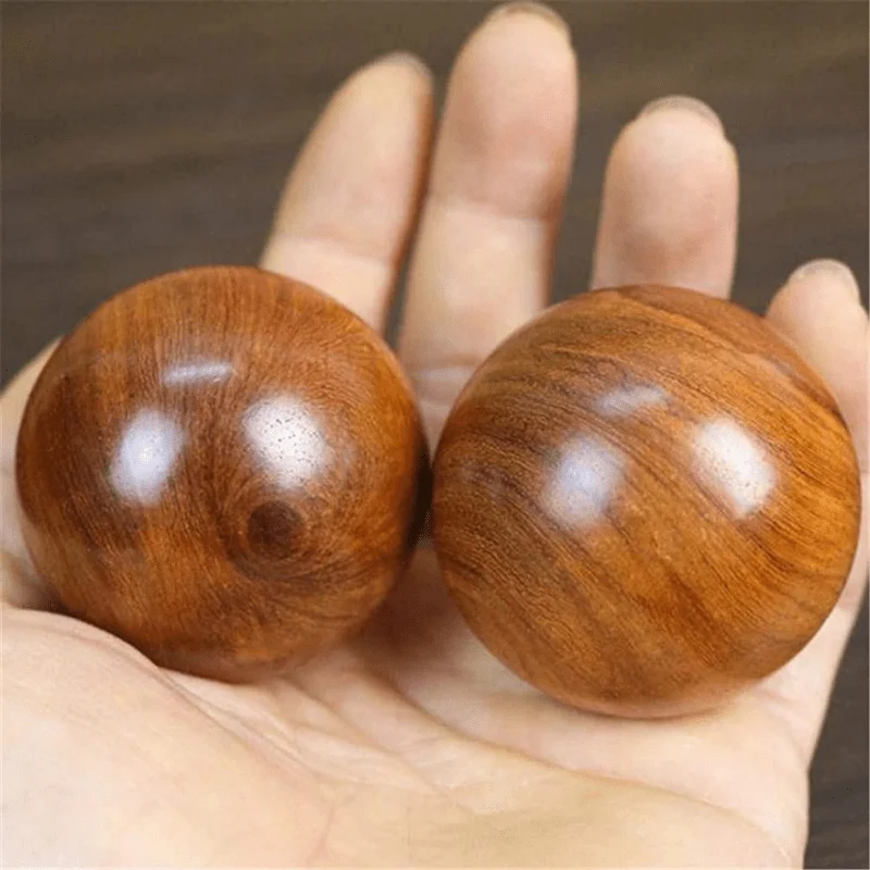 1pc Wooden Therapy Exercise Stress Balls With Rosewood For Hand, Finger & Grip Strengthening