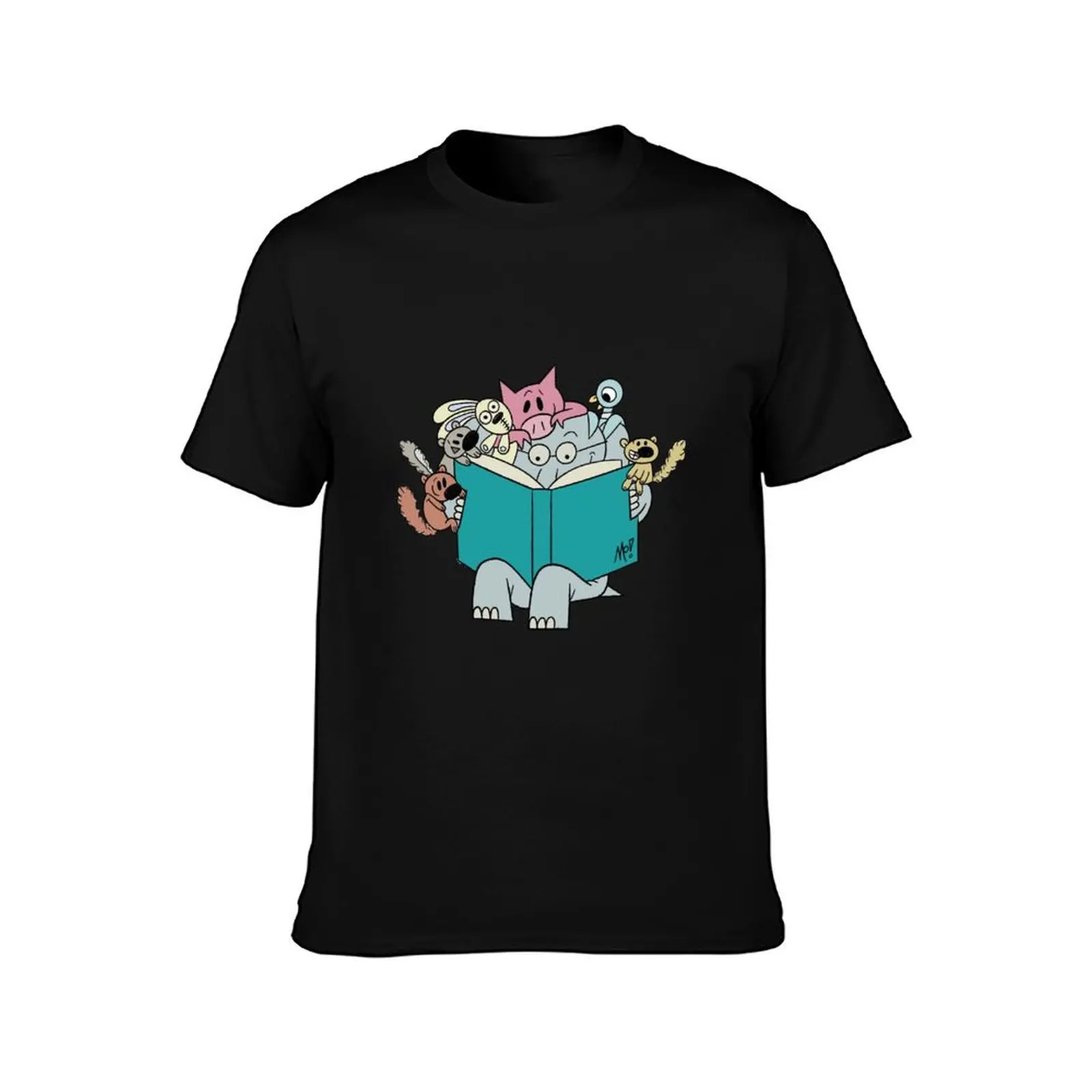 elephant and piggie T-Shirt cotton man t-shirts gifts for boyfriend fashion shirts fitted t shirts for men