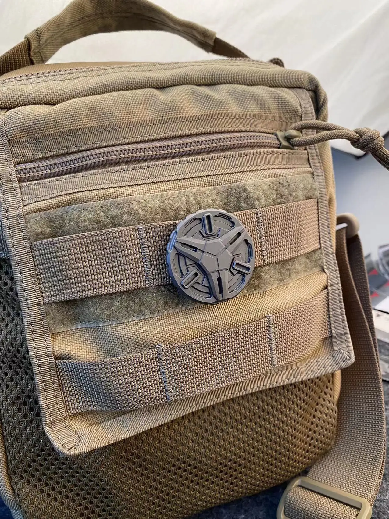 Used EDC NAITHAWK Velcro Badge Wallet TC21 Titanium Alloy Material