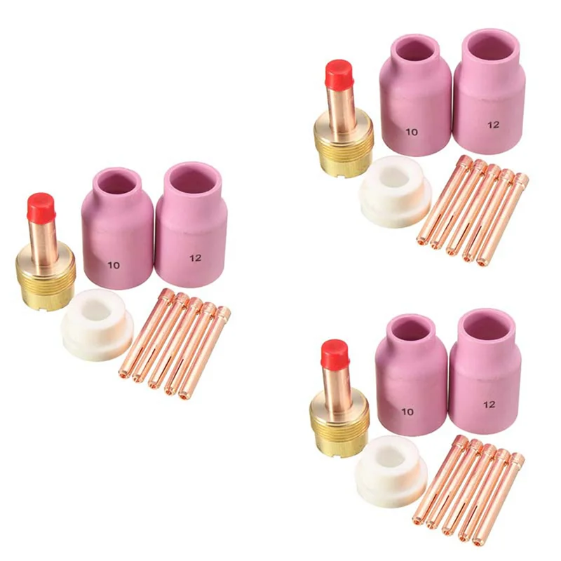 

Flash Trend 27Pcs TIG Welding Torch Large Long Gas Lens & Alumina Cup For WP17 WP18 WP26 TIG Collet Bodies Spares Kit Accessorie