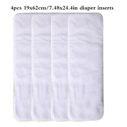 4pcs Washable Microfiber Reusable Adult Diaper Insert Pad Soft Breathable Absorbent Adult Diaper Inserts for Diaper Changing