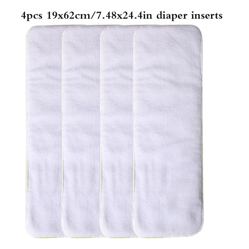 4pcs Washable Microfiber Reusable Adult Diaper Insert Pad Soft Breathable Absorbent Adult Diaper Inserts for Diaper Changing