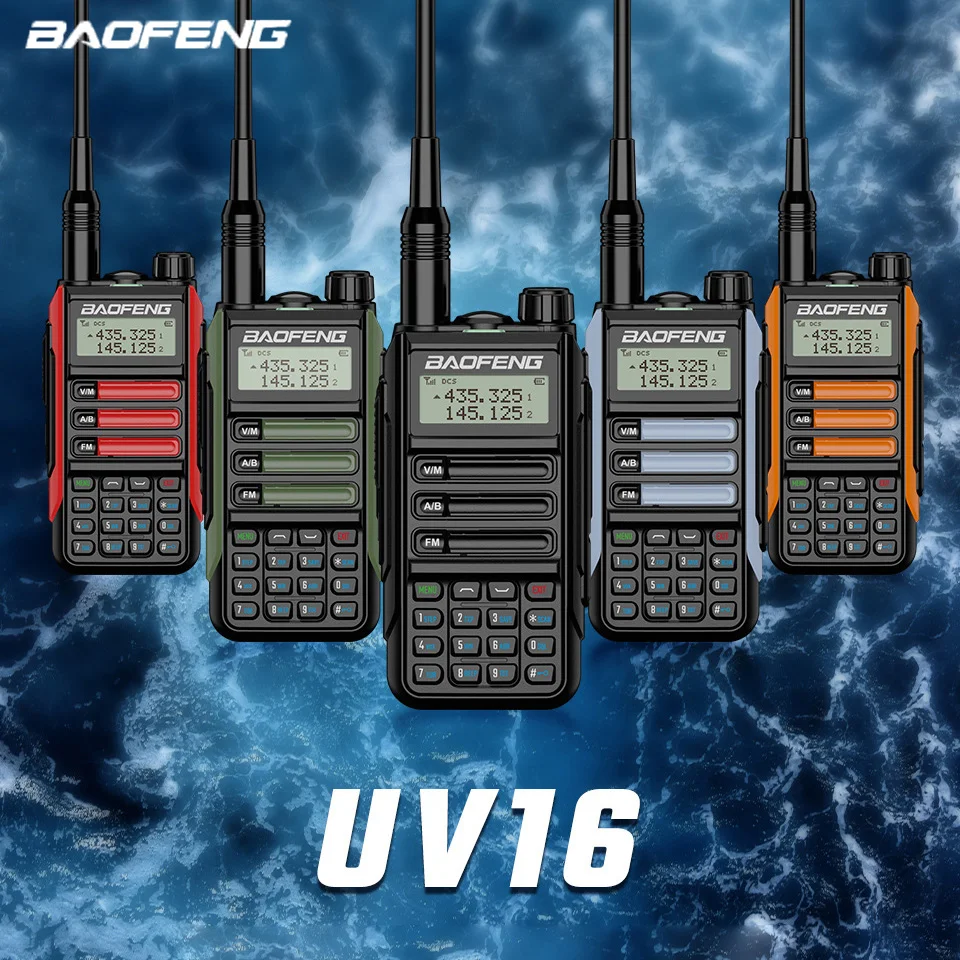 Портативная рация BAOFENG UV-16 Plus, водонепроницаемая портативная рация 10 Вт, высокая мощность, двусторонняя радиосвязь, поддержка искусственной зарядки, новинка 2023