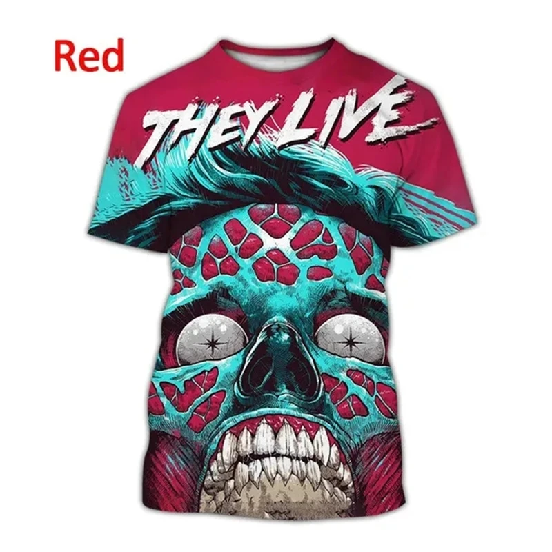 

Horror Sci-fi Movie They Live 3D Printed Men T Shirts Casual Fashion Summer Alien Hip Hop Cool Short Sleeve O Neck Tops Tshirts
