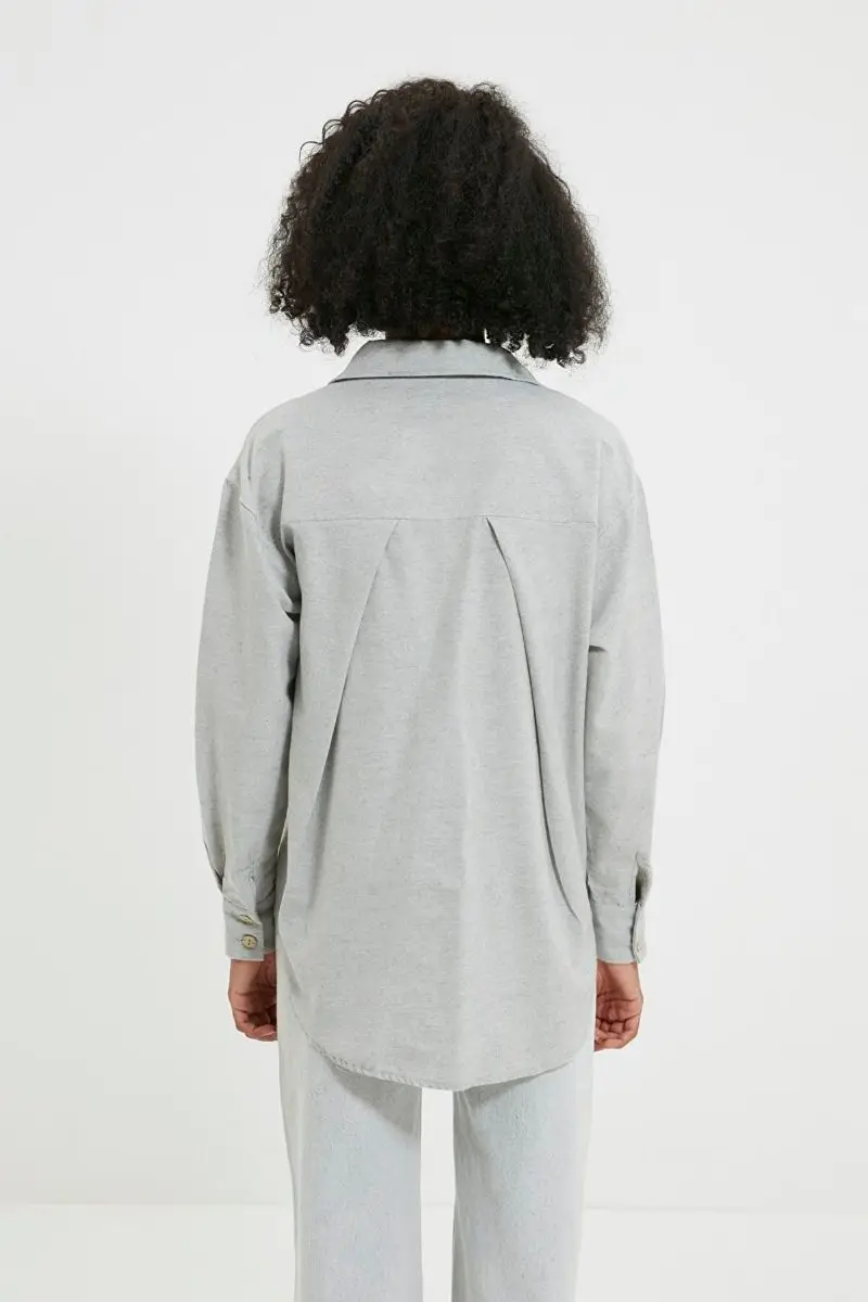 Camisa de bloco de cor bege