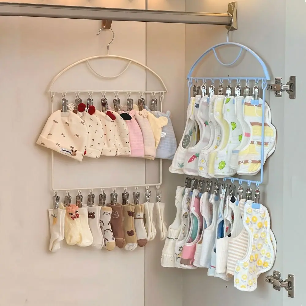 

18 Clips Socks Drying Rack Large Capacity Stainless Steel Multi-clip Sock Drying Hanger Windproof Space Saving