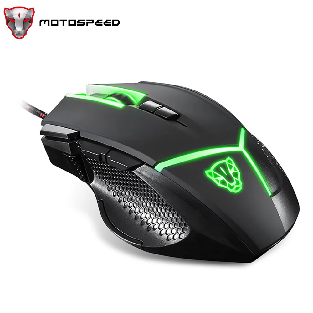 Motospeed V18 Gaming Mouse 7 Button 4000DPI LED Light Optical Macro Programmable Computer USB Wried Player Mice For PC Laptop