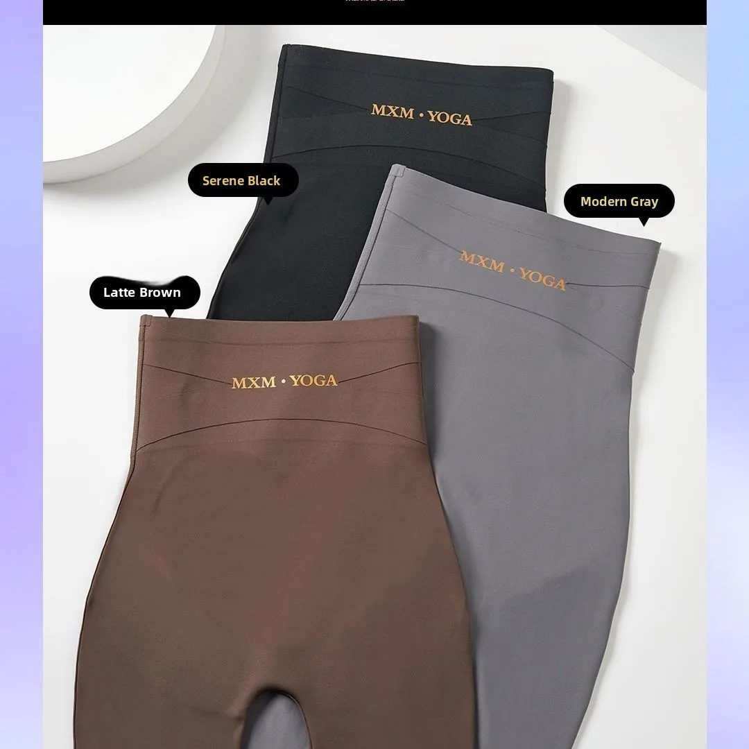 

High-Waist Sl ark Skin Yoga Pants Women's Thin Boting Tights Fitn Tightening Crion Leggings Spring Autumn