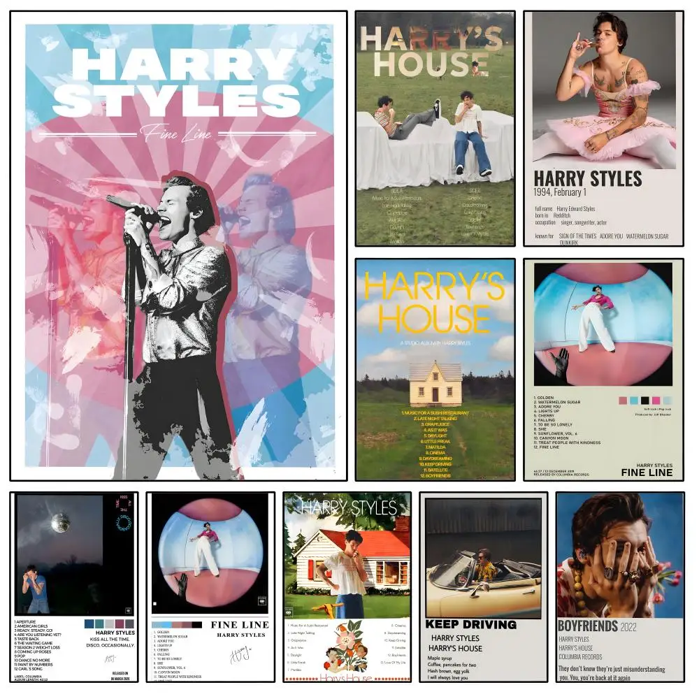 Singer H-Harry S-Styles Fine Line Poster Waterproof HD Modern Peel And Stick Wall Decor Bedroom Living Room Dorm Office