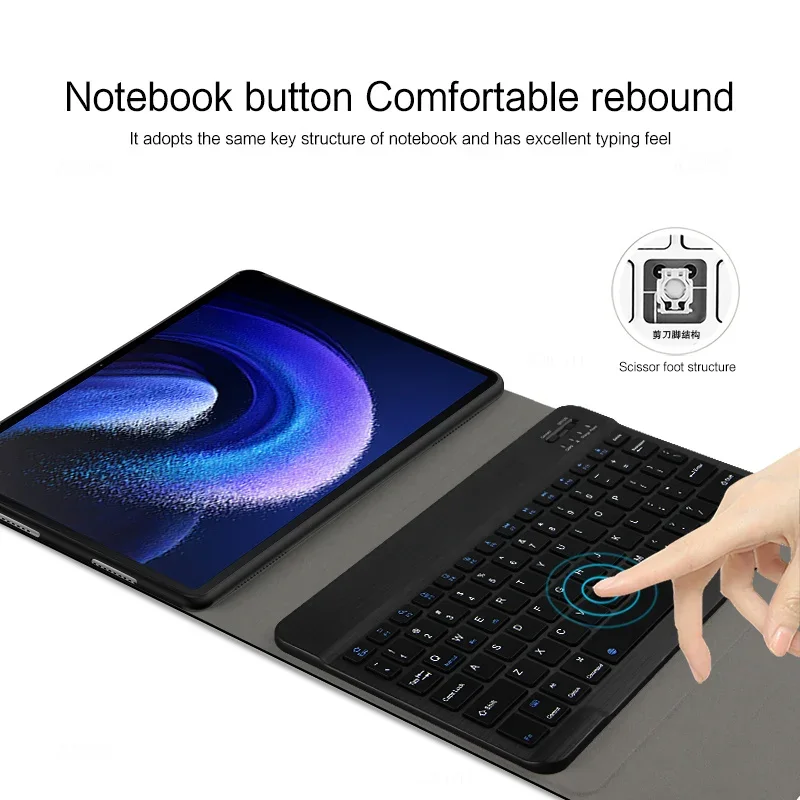 Imagem -05 - Capa de Teclado sem Fio para Lenovo Xiaoxin Pad Pro 12.7 2025 12.7 Polegadas Tb375fc Destacável Teclado Bluetooth Capa de Couro