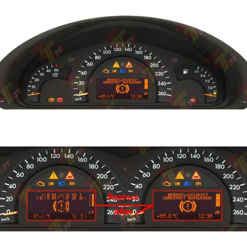 Layar LCD perbaikan cluster instrumen dasbor untuk C Class C200 C230 C240