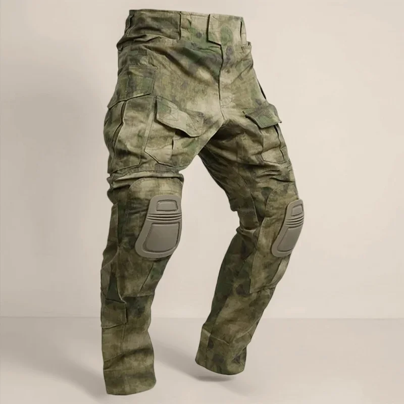 Tactical Pant Men's Camouflage Trouser with Protective Knee Pads for Trekking Hunting Tactical Training Pants Outdoor Cargo Pant